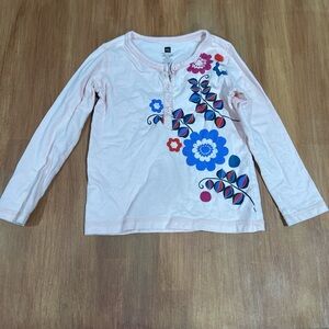 Tea Collection Pink Floral Long Sleeve Tee